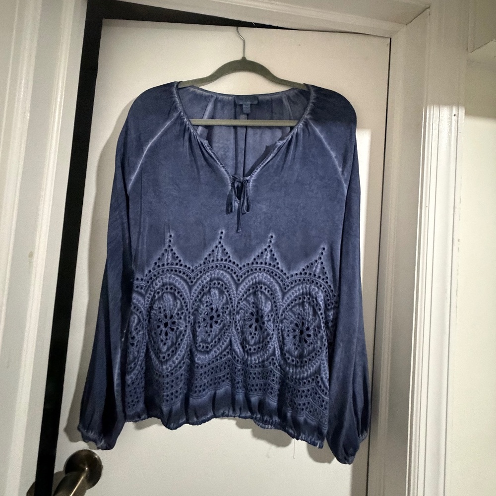 True Religion Silk Peasant Blouse